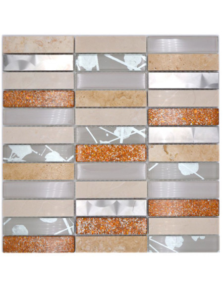 Stavmosaik Kristall Metall Beige | Ekosten.se