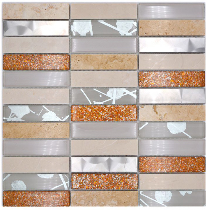 Stavmosaik Kristall Metall Beige | Ekosten.se
