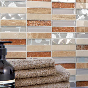 Stavmosaik Kristall Metall Beige | Ekosten.se
