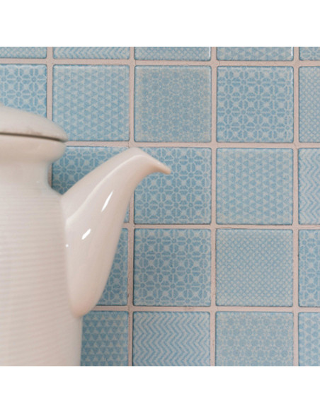 Retro Mosaik Mönstrad Turkos | Ekosten.se