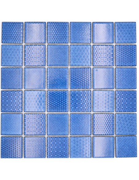 Retro Keramik Mosaik Mönstrad Blå | Ekosten.se