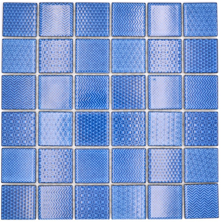 Retro Keramik Mosaik Mönstrad Blå | Ekosten.se