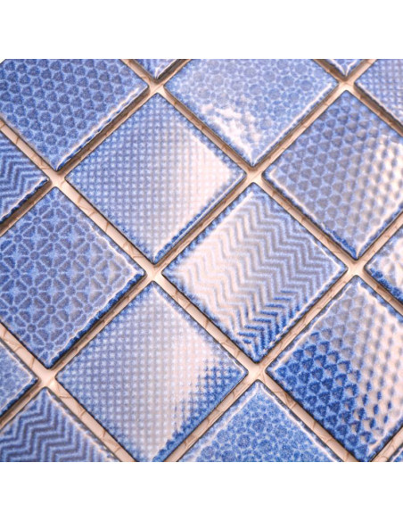 Retro Keramik Mosaik Mönstrad Blå | Ekosten.se