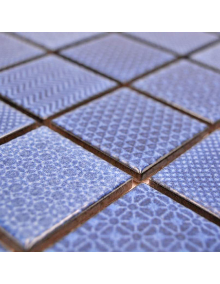 Retro Keramik Mosaik Mönstrad Blå | Ekosten.se