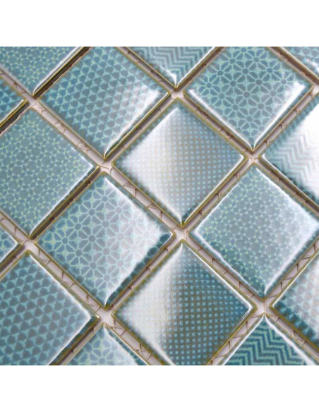 Retro Keramik Mosaik Mönstrad Grön | Ekosten.se