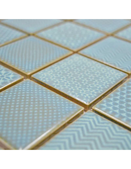 Retro Keramik Mosaik Mönstrad Grön | Ekosten.se