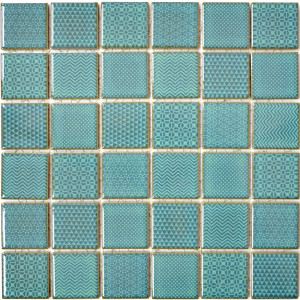 Retro Keramik Mosaik Mönstrad Grön | Ekosten.se