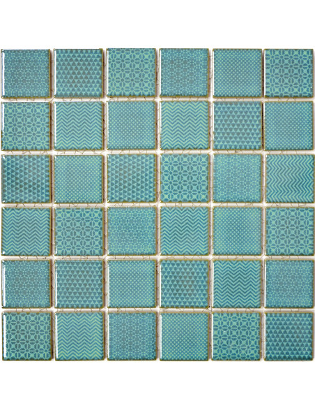 Retro Keramik Mosaik Mönstrad Grön | Ekosten.se