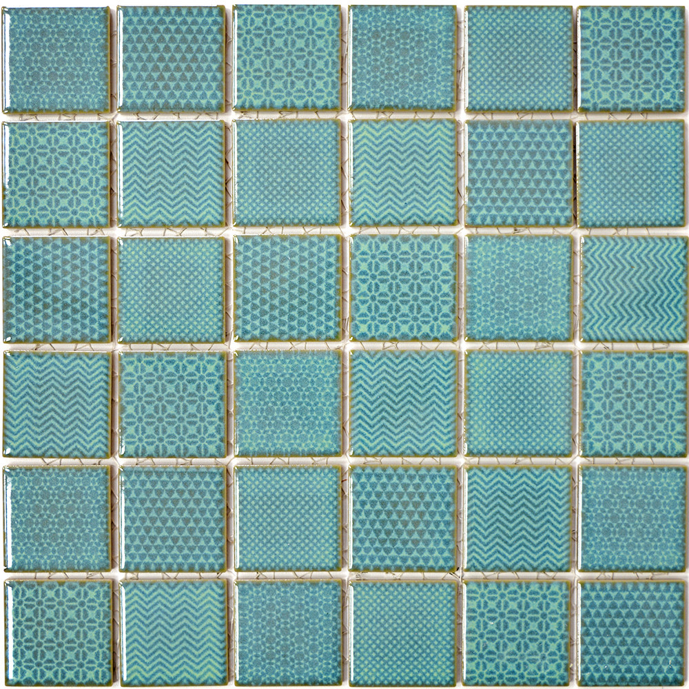 Retro Keramik Mosaik Mönstrad Grön | Ekosten.se
