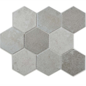 Hexagon Klinker Mosaik Betong Mix | Ekosten.se