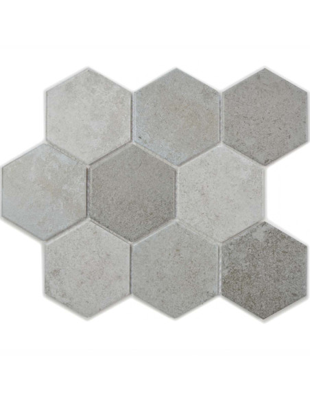 Hexagon Klinker Mosaik Betong Mix | Ekosten.se