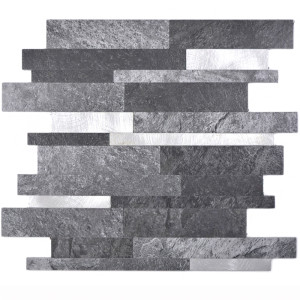 Mosaik Självhäftande Vinyl Svart Silver | Ekosten.se