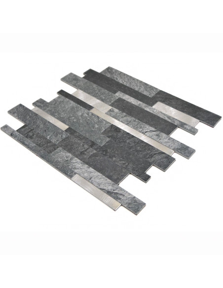 Mosaik Självhäftande Vinyl Svart Silver | Ekosten.se