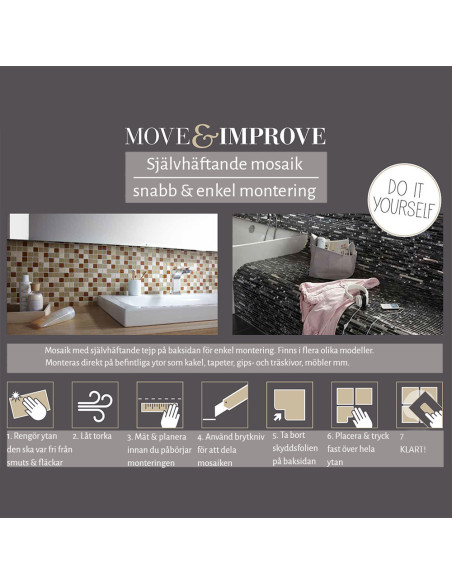 Självhäftande Mosaik Vinyl Träoptik Bok | Ekosten.se