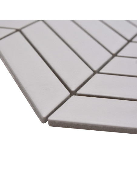 Vit Fiskben Klinker Mosaik Matt | Ekosten.se