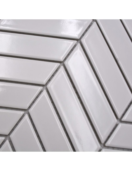 Vit Fiskben Klinker Mosaik Blank | Ekosten.se