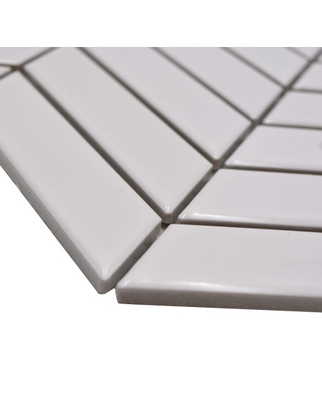 Vit Fiskben Klinker Mosaik Blank | Ekosten.se