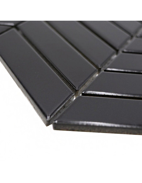 Svart Fiskben Klinker Mosaik Blank | Ekosten.se