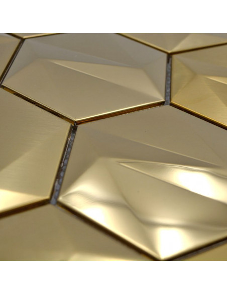 Metallmosaik Hexagon Guld | Ekosten.se
