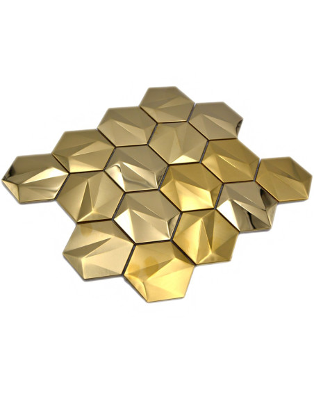 Metallmosaik Hexagon Guld | Ekosten.se