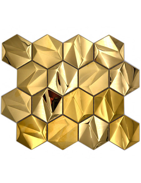 Metallmosaik Hexagon Guld | Ekosten.se