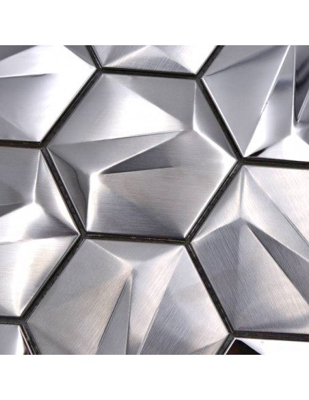 Metallmosaik Hexagon Silver Titanum | Ekosten.se