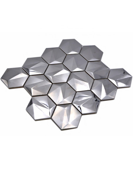 Metallmosaik Hexagon Silver Titanum | Ekosten.se