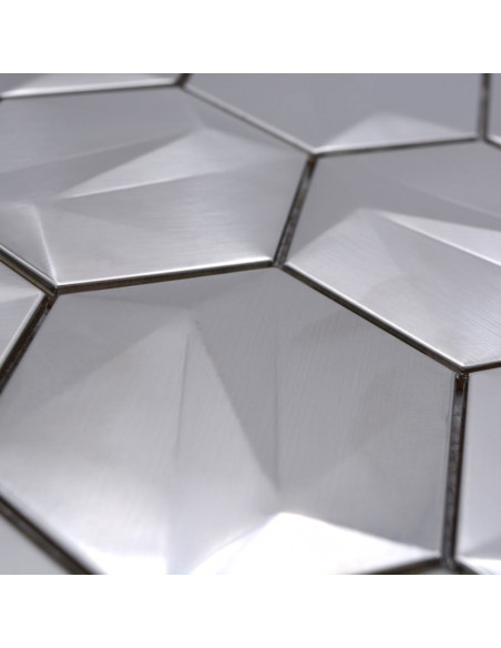 Metallmosaik Hexagon Silver Titanum | Ekosten.se
