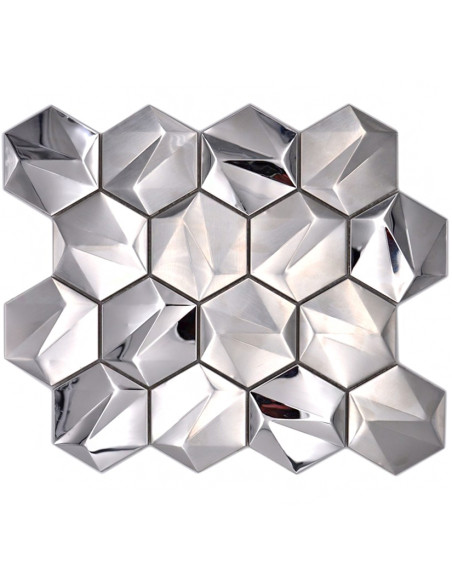 Metallmosaik Hexagon Silver Titanum | Ekosten.se