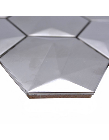 Metallmosaik Hexagon Silver Titanum | Ekosten.se