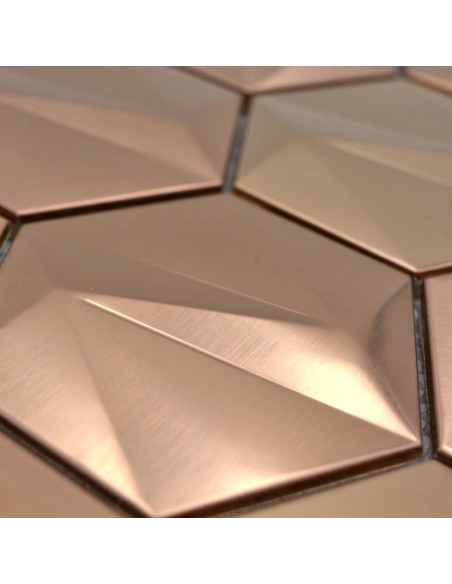 Metallmosaik Hexagon Rose Guld | Ekosten.se