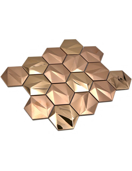 Metallmosaik Hexagon Rose Guld | Ekosten.se