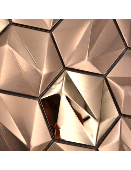Metallmosaik Hexagon Rose Guld | Ekosten.se
