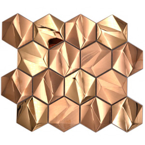 Metallmosaik Hexagon Rose Guld | Ekosten.se