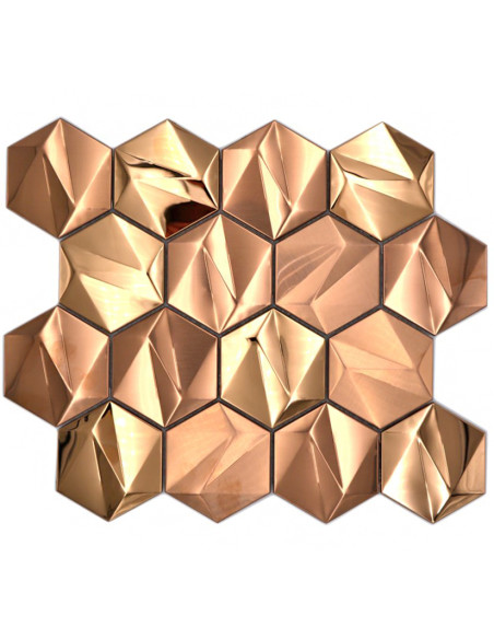 Metallmosaik Hexagon Rose Guld | Ekosten.se