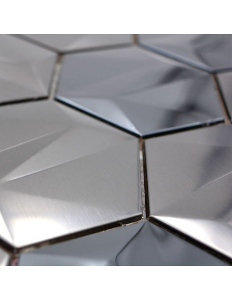 Metallmosaik Hexagon Platina | Ekosten.se