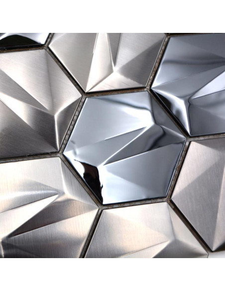 Metallmosaik Hexagon Platina | Ekosten.se