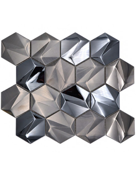 Metallmosaik Hexagon Platina | Ekosten.se