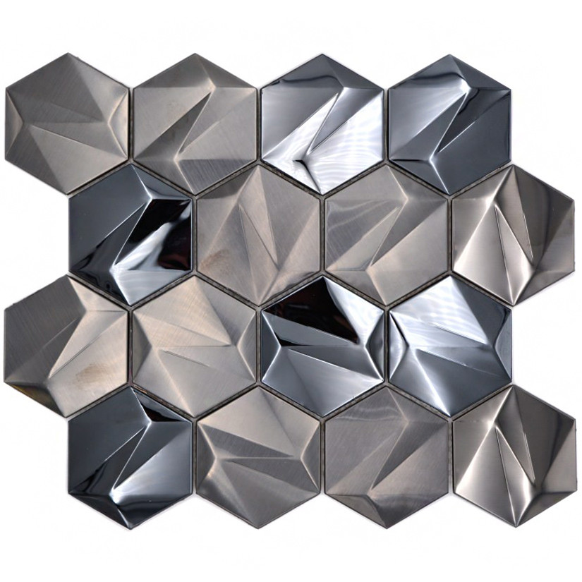 Metallmosaik Hexagon Platina | Ekosten.se