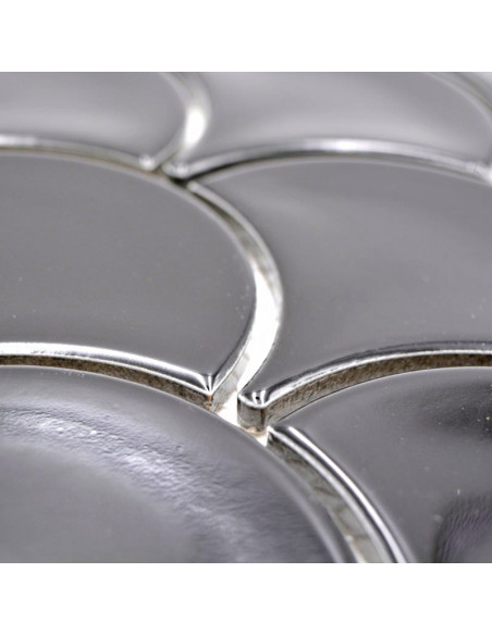 Fiskfjäll Kakel Mosaik Svart Blank | Ekosten.se