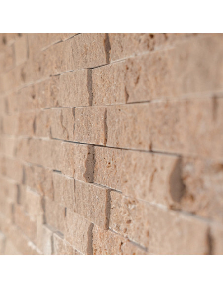 Natursten Mosaik Travertin Noce Splitface | Ekosten.se