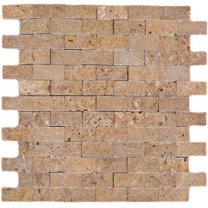 Natursten Mosaik Travertin Noce Splitface | Ekosten.se
