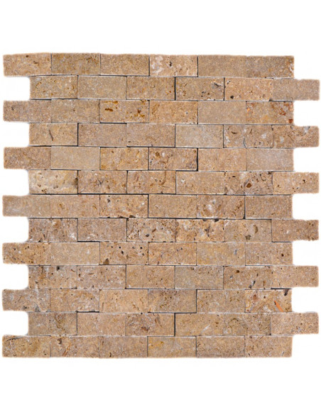 Natursten Mosaik Travertin Noce Splitface | Ekosten.se