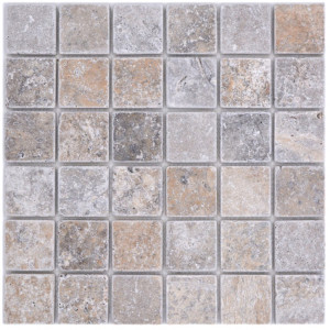 Silver Travertin Natursten Mosaik Antik | Ekosten.se