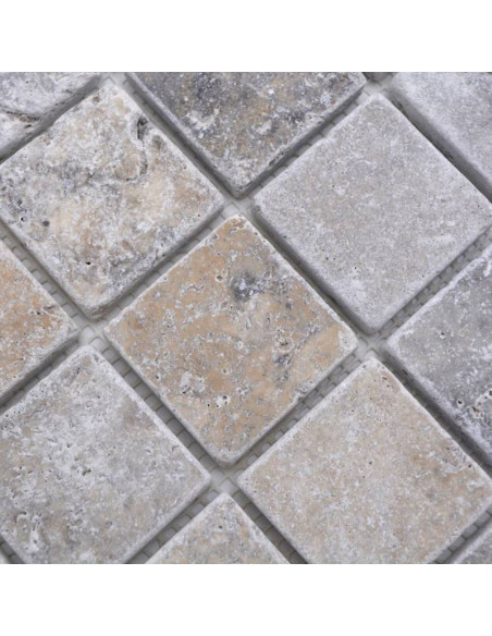 Silver Travertin Natursten Mosaik Antik | Ekosten.se