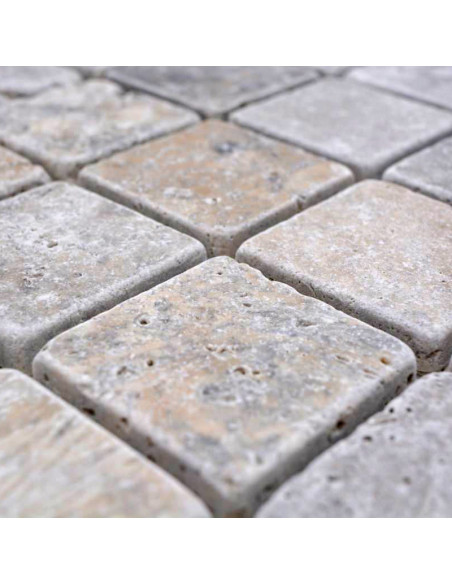 Silver Travertin Natursten Mosaik Antik | Ekosten.se