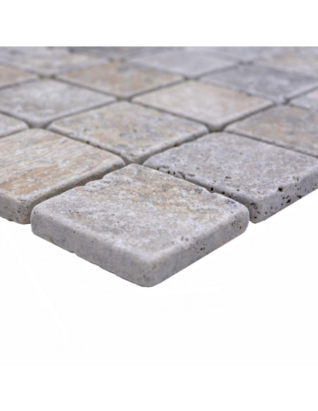 Silver Travertin Natursten Mosaik Antik | Ekosten.se