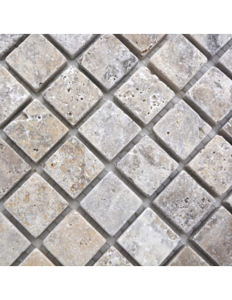 Silver Travertin Antik Natursten Mosaik | Ekosten.se