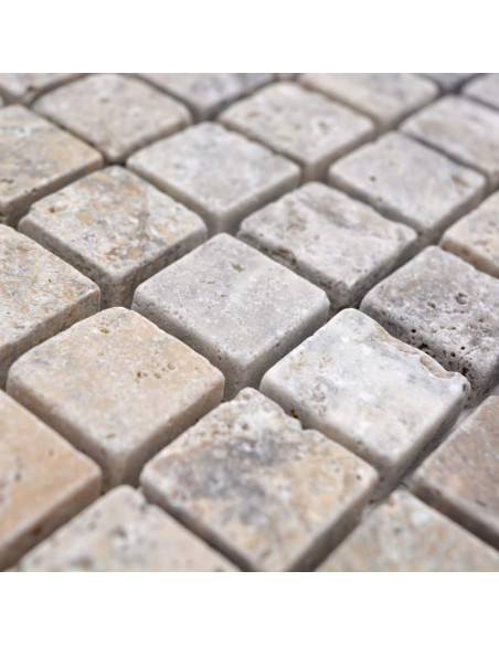 Silver Travertin Antik Natursten Mosaik | Ekosten.se