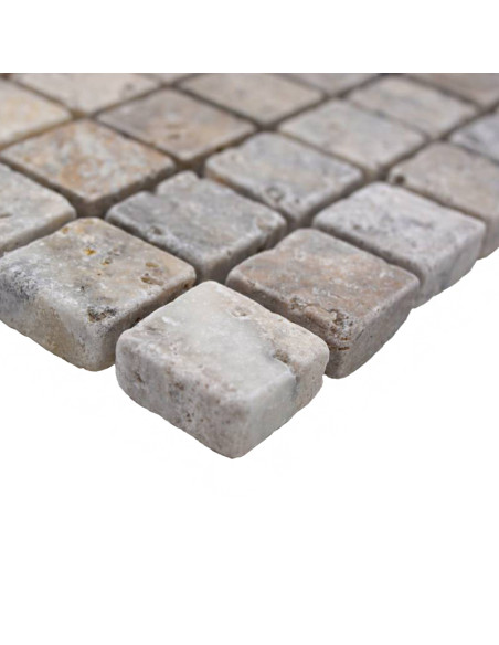 Silver Travertin Antik Natursten Mosaik | Ekosten.se